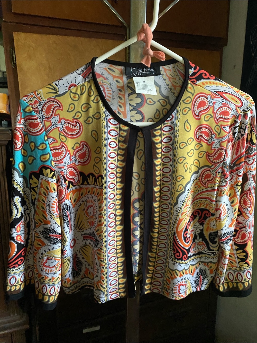 Petite Sophisticated Paisley Tie-Front Blouse - Multi